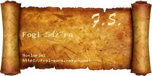 Fogl Sára névjegykártya