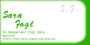 sara fogl business card