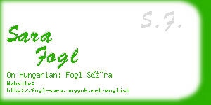 sara fogl business card